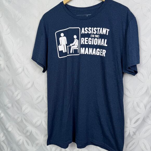 The Office Assistant Logo Blue Graphic Tee Size L - Picture 4 of 6